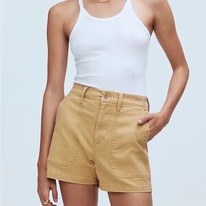 Madewell Khaki Chino Shorts - Perfect Vintage Fatigue Shorts Size 26 EUC